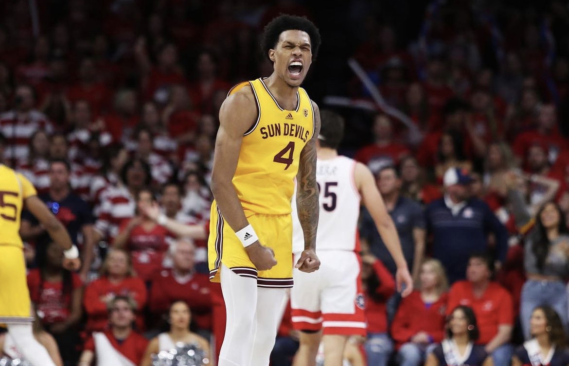 Desmond Cambridge celebrates during the game against Arizona.