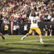 Jalin Conyers catches a touchdown for Arizona State football against Colorado in 2022.