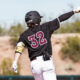 Luke Keaschall celebrates while baserunning.