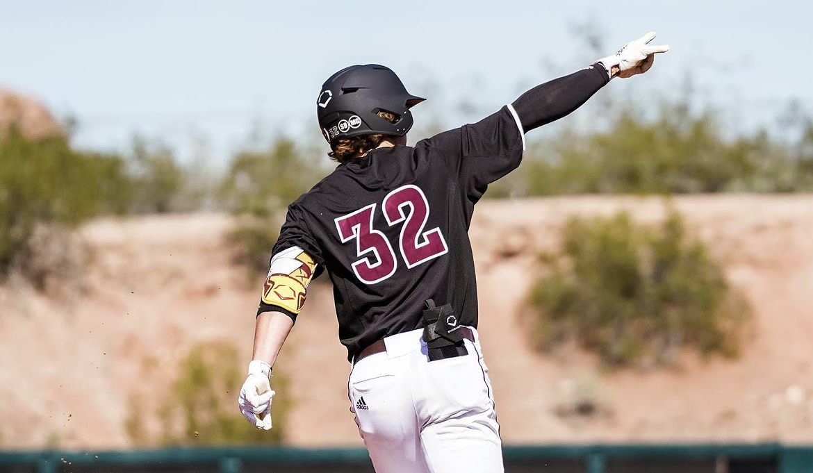 Luke Keaschall celebrates while baserunning.