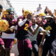 Pac-12 conference member, Arizona State, celebrate during their spring game.