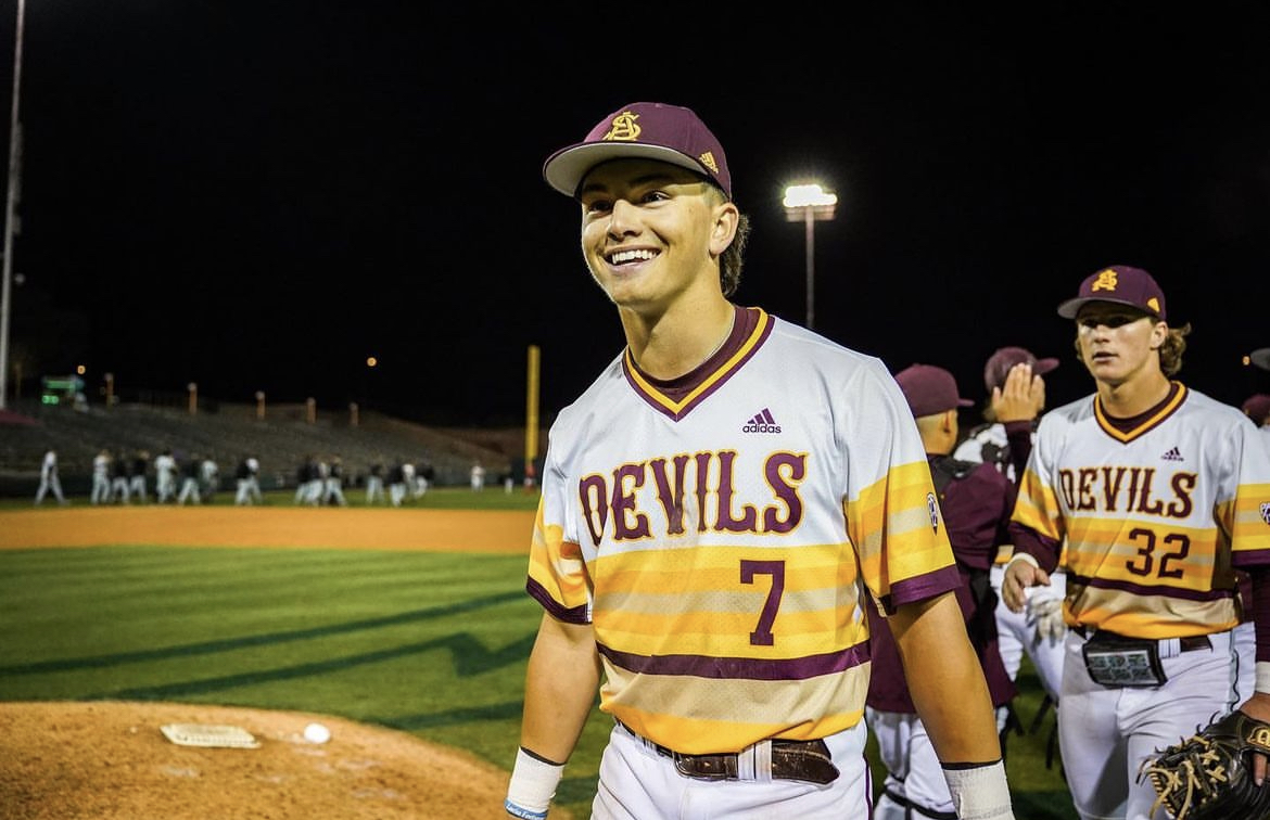 Arizona State baseball star Luke Hill after a game.