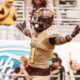 Jordan Clark, who will be representing ASU at Pac-12 Media Day, celebrating a touchdown.