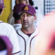 Willie Bloomquist, Arizona State baseball head coach in the dugout.