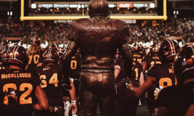 Pac-12 team Arizona State lines up for pregame.