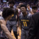 Tra Holder in Arizona State basketball's win over Big 12 opponent Kansas.