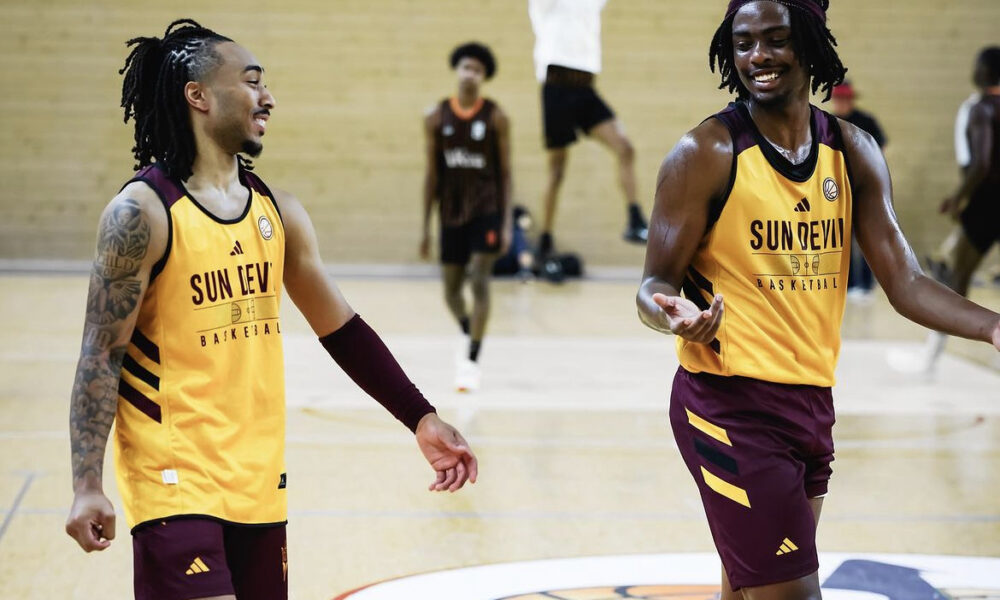 Frankie Collins and Kamari Lands play for Arizona State basketball in Europe.