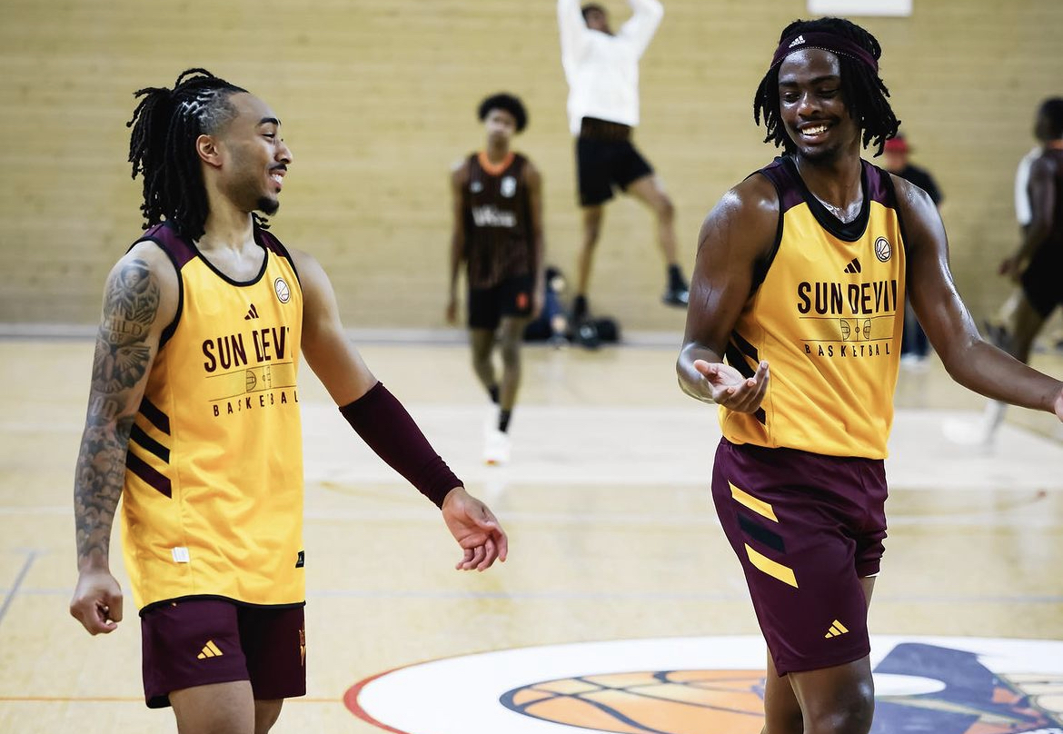 Frankie Collins and Kamari Lands play for Arizona State basketball in Europe.