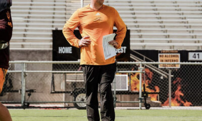 Arizona State football head coach Kenny Dillingham during a fall practice. Coach of the quarterbacks.