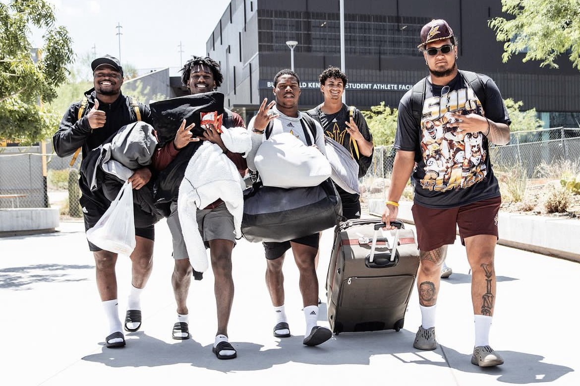 Members of Arizona State football depart for Camp Tontozona.