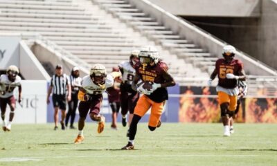 Kaleb Black catches a ball for Arizona State football.