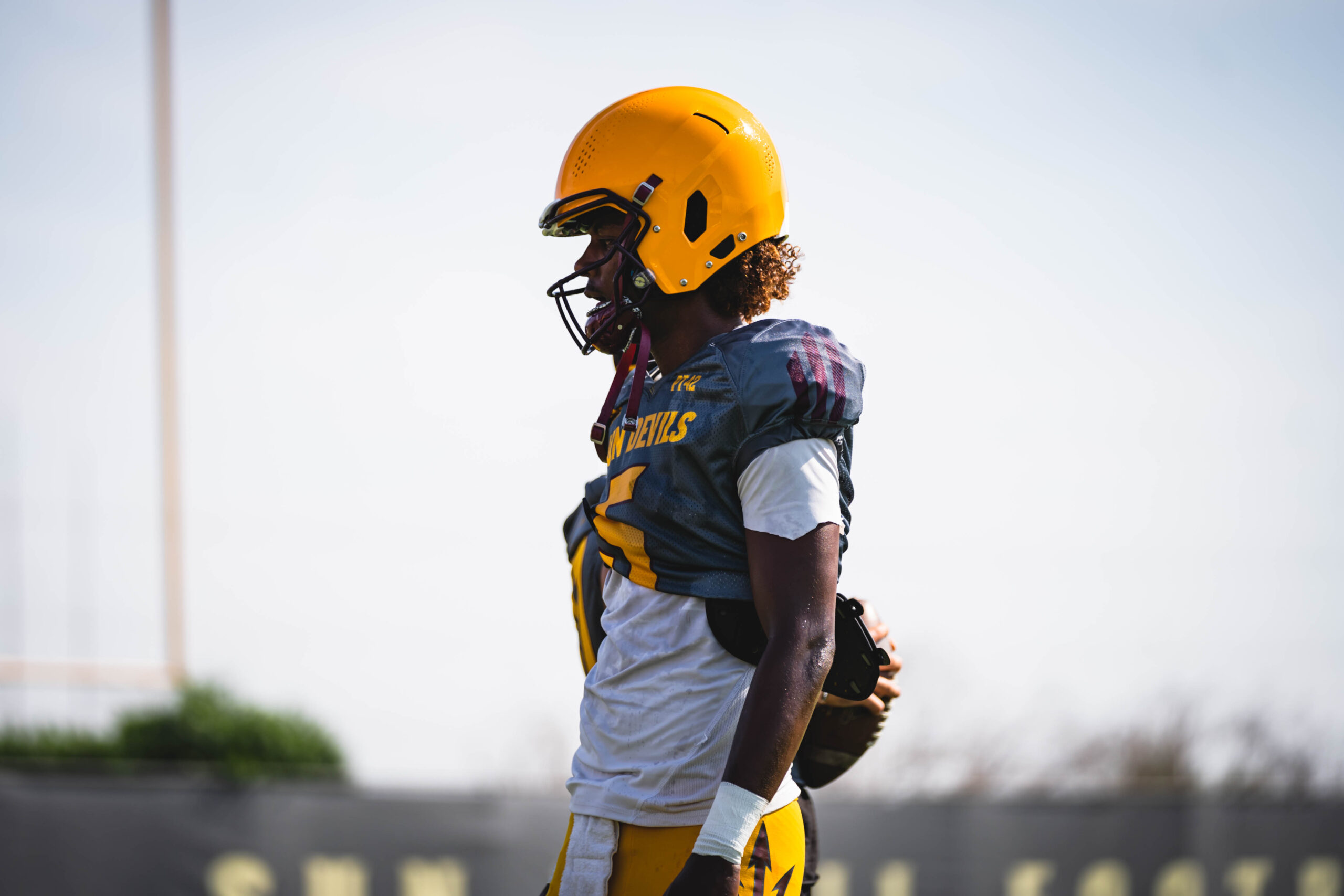 Jaden Rashada, quarterback for ASU football, at practice.