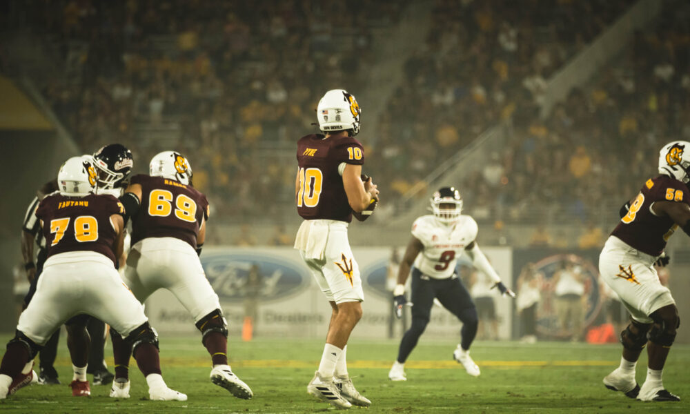 Drew Pyne against Fresno State.