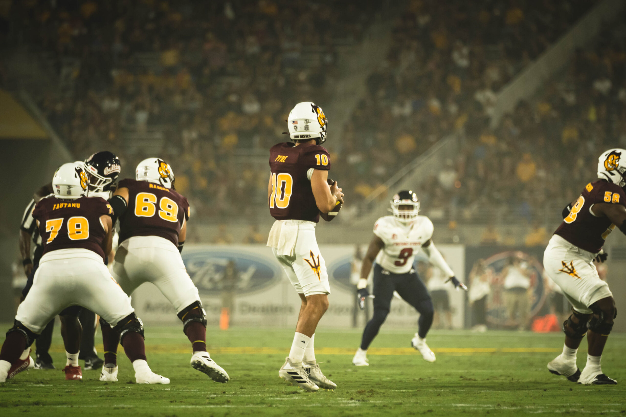 Drew Pyne against Fresno State.