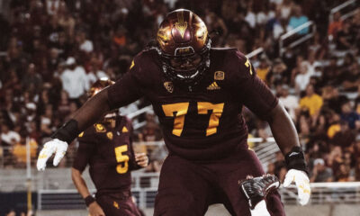 LaDarius Henderson blocking for ASU.