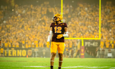 Jalin Conyers lines up for Arizona State football.