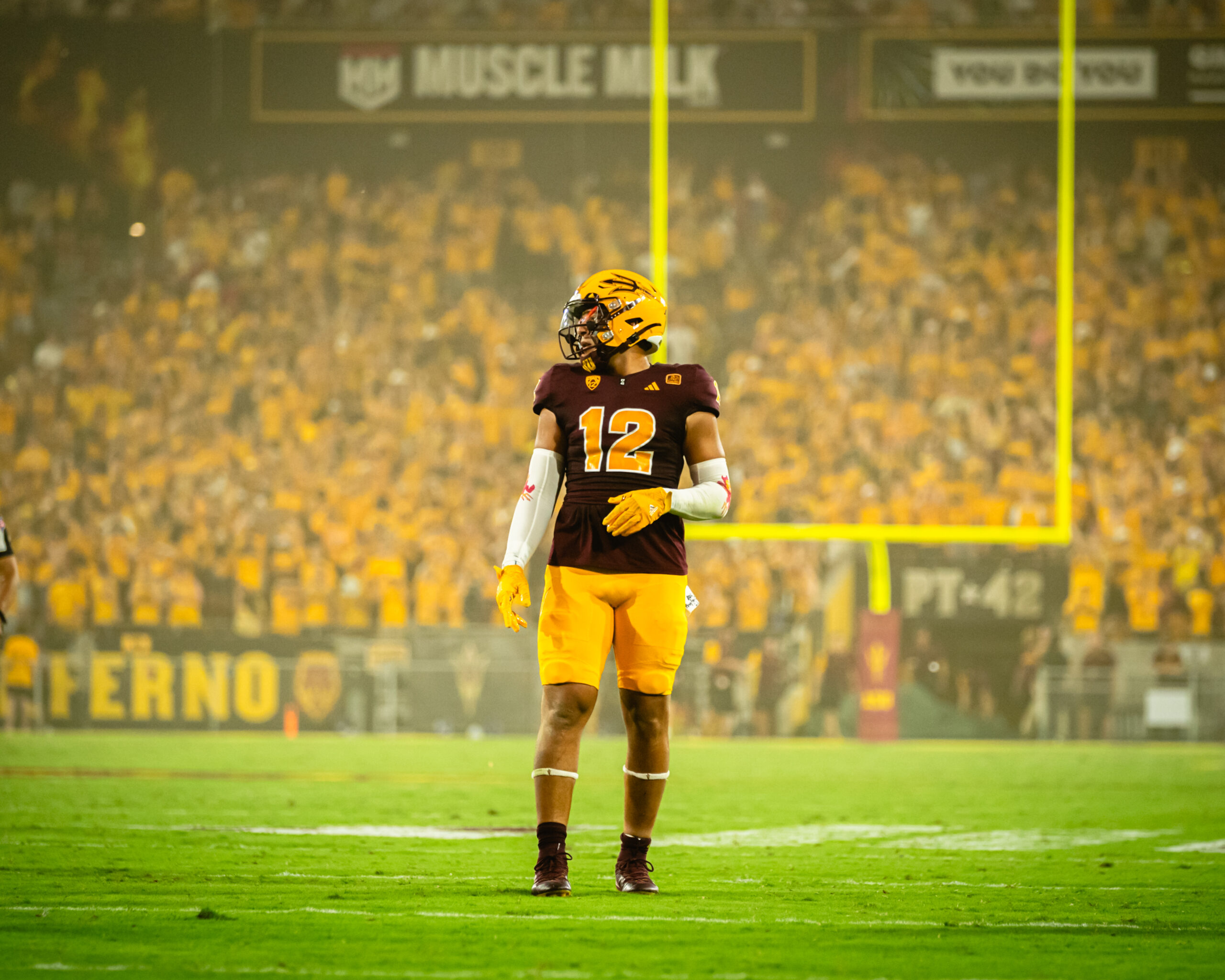 Jalin Conyers lines up for Arizona State football.