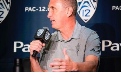 Bobby Hurley addressing the media for Arizona State basketball.