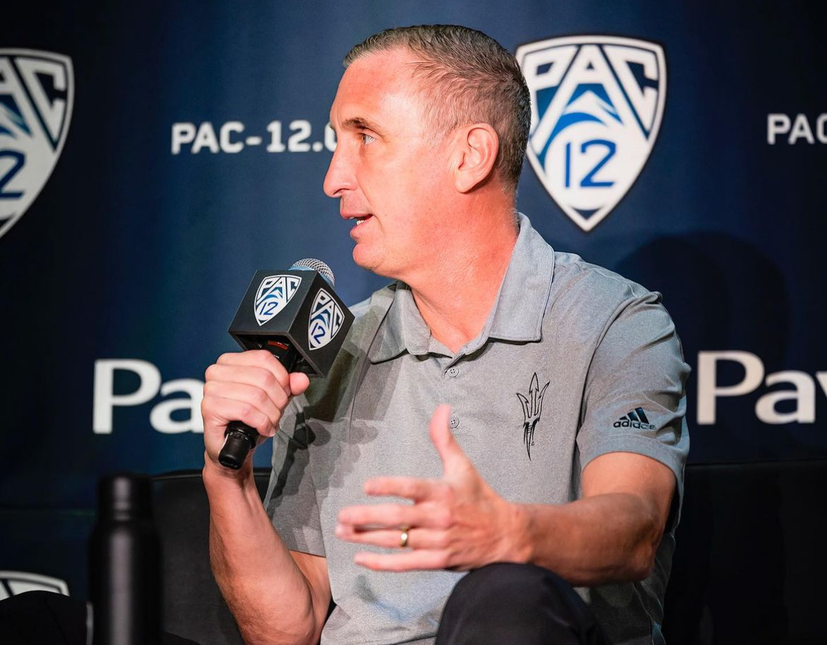 Bobby Hurley addressing the media for Arizona State basketball.