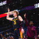 Brycen Long of Arizona State basketball knocking down a three pointer.