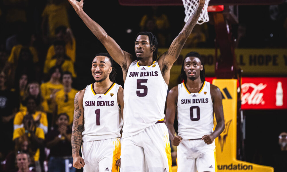 Jamiya Neal hypes up the crowd in Arizona State basketball's home opener.