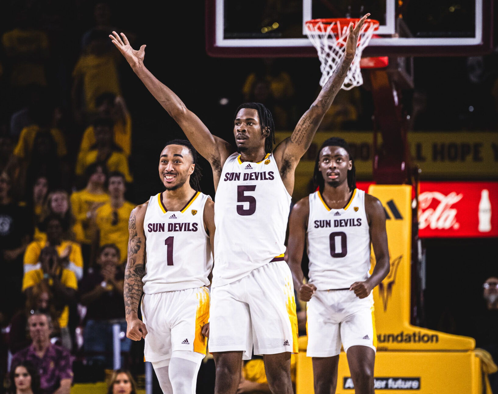 Jamiya Neal hypes up the crowd in Arizona State basketball's home opener.