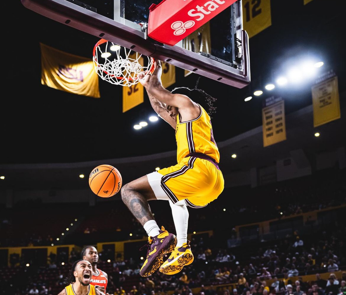 Braelon Green with a dunk against Sam Houston State.