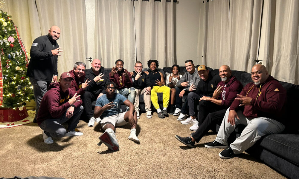 Arizona State football coaches visiting Jeremiah Newcombe.