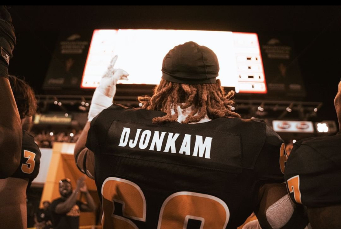 Former Arizona State football player James Djonkam is entering the transfer portal.