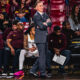 Head coach Bobby Hurley on the sideline for Arizona State basketball.