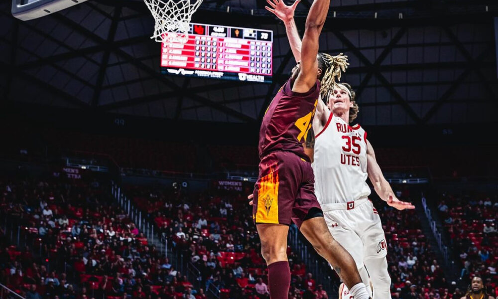 Adam Miller of Arizona State basketball throws down a dunk against Utah.