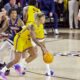 Arizona State basketball player Adam Miller dribbles against Arizona.