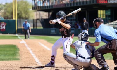 Kien Vu of ASU baseball at the plate.