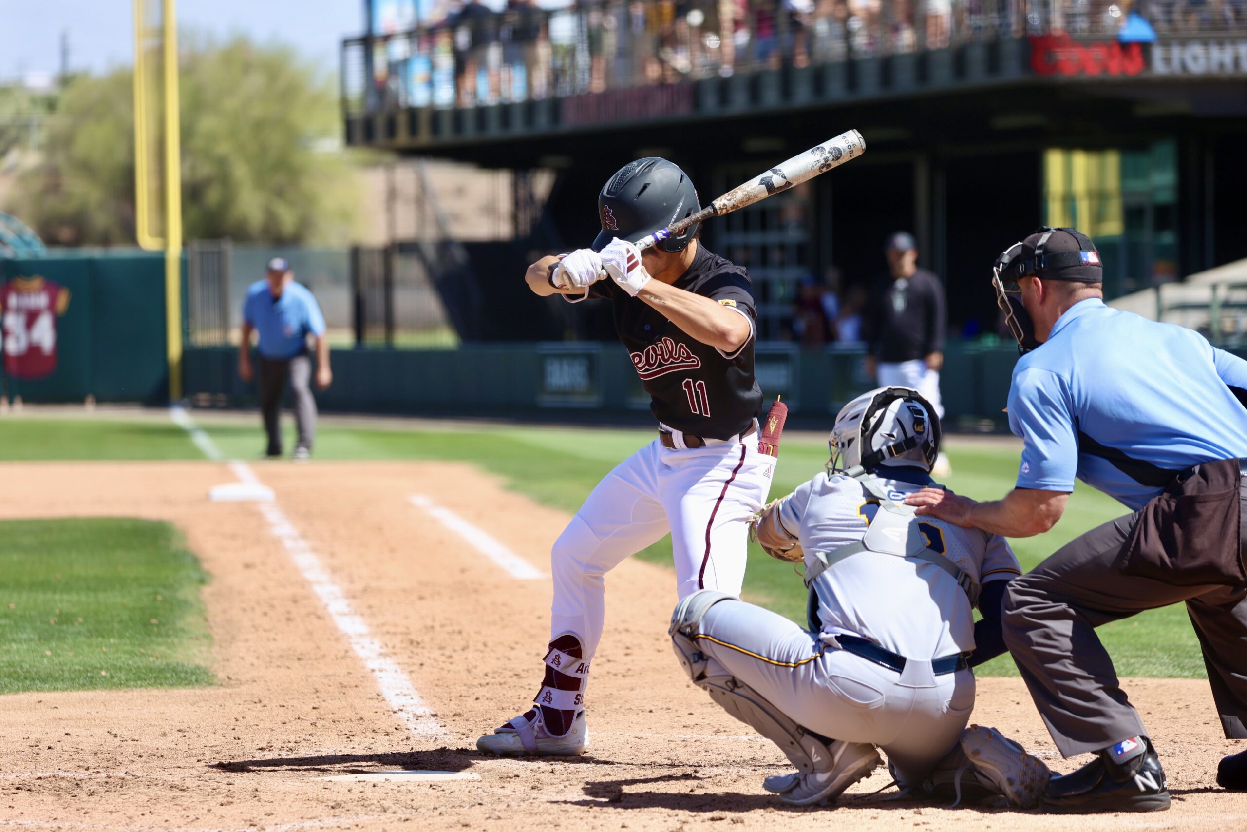 Kien Vu of ASU baseball at the plate.