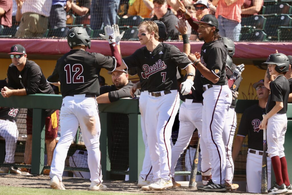 ASU baseball celebrates.