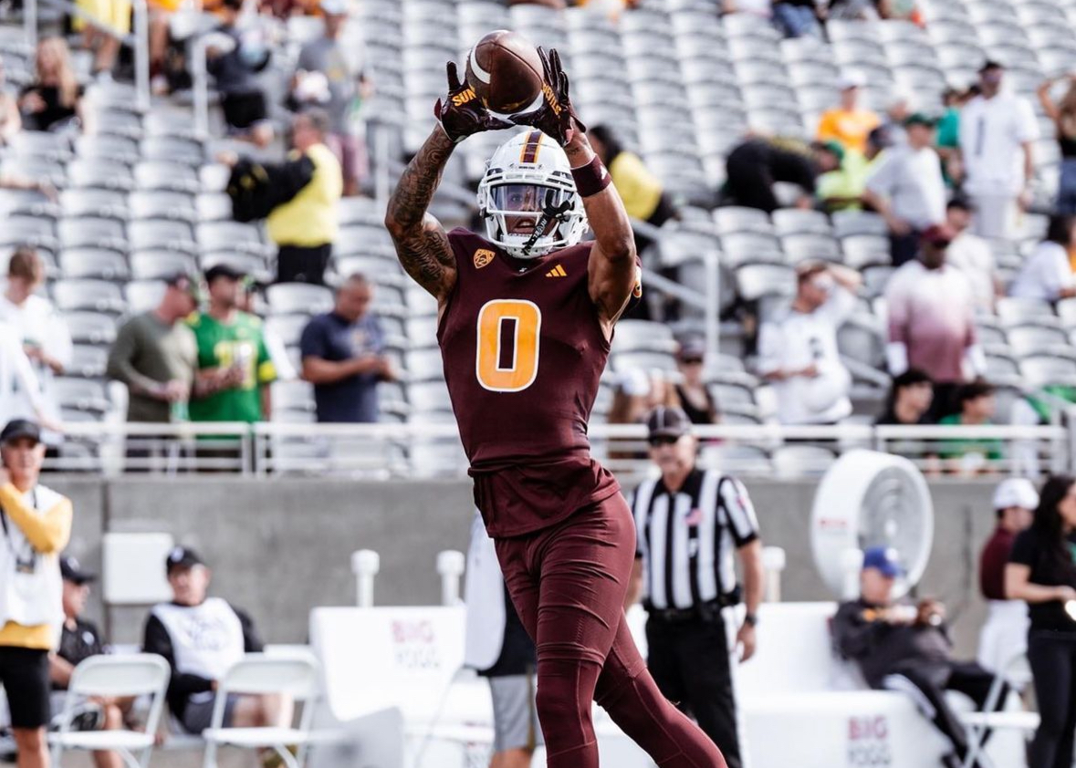 Jordyn Tyson makes a catch for Arizona State football.