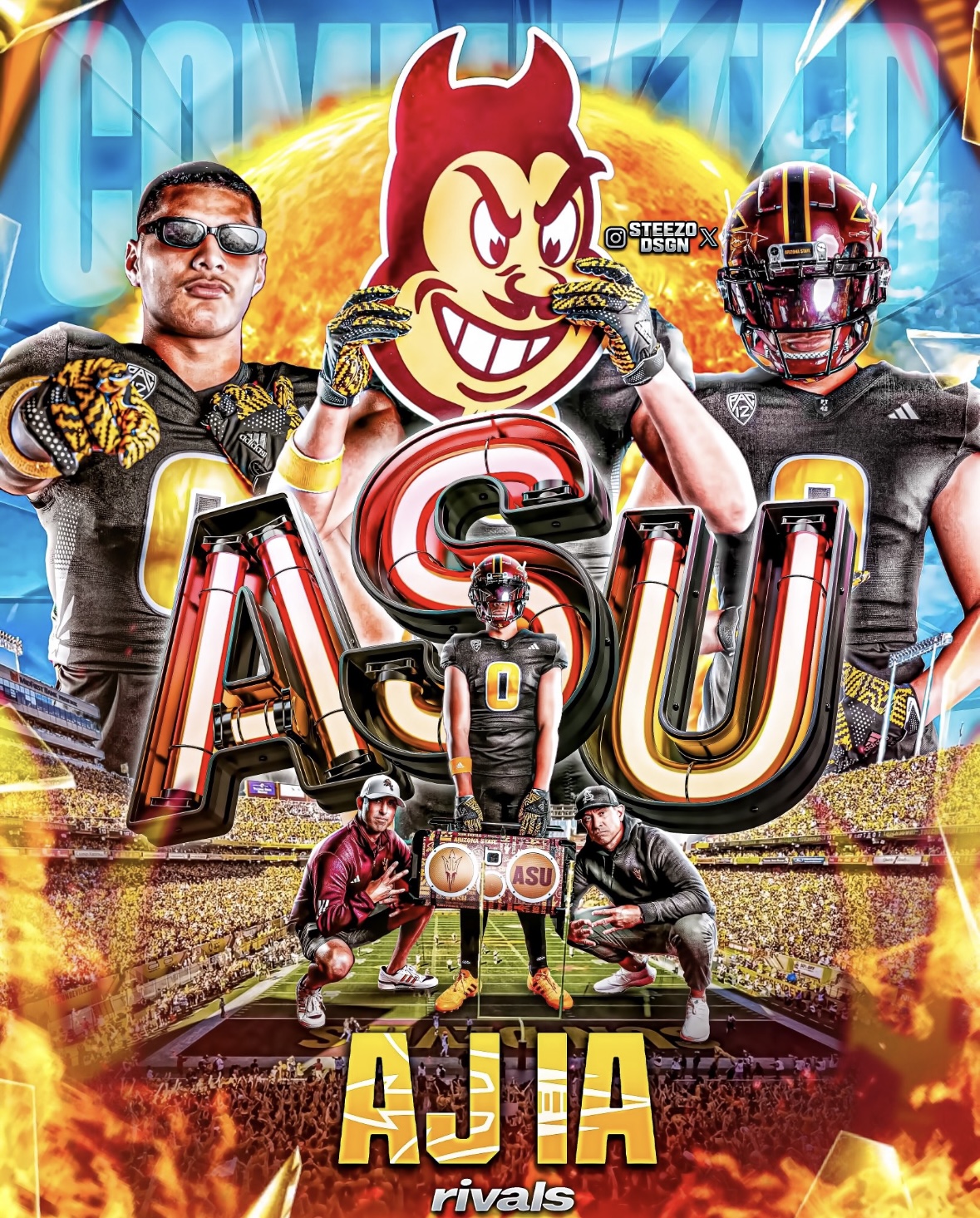 Composite four-star tight end AJ Ia commits to ASU football.