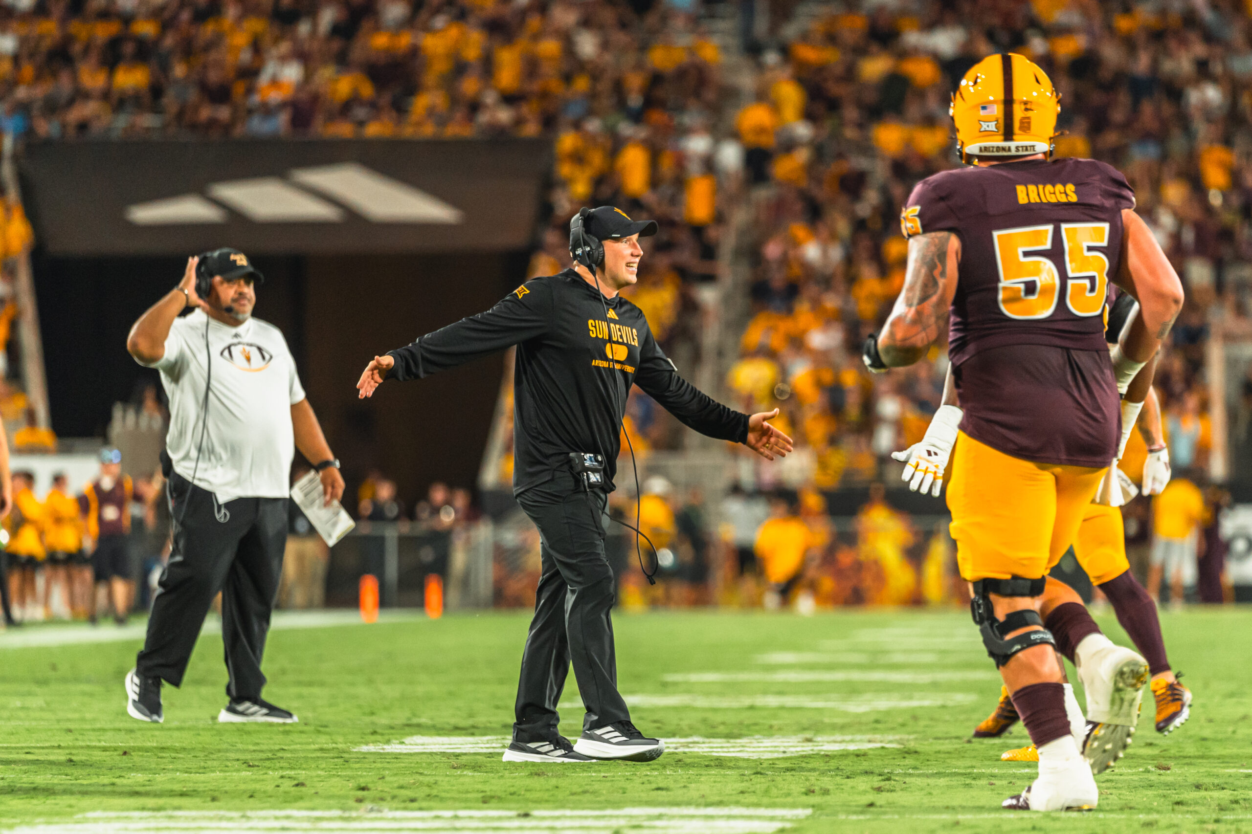 Kenny Dillingham on the sidelines for Arizona State football.