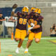 ASU football celebrates a touchdown against Wyoming.