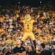 The mascot for ASU football, Sparky, stands during the game against Mississippi State.