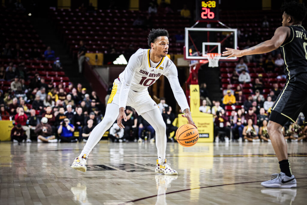 BJ Freeman notches a season high 26 points, but the Sun Devils fall short to UCF. (Photo by Sedona Levy/Sun Devil Daily)