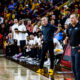 Bobby Hurley coaches Arizona State from the sideline against Iowa State. ISU coach T.J. praised Hurley after the game for having the Sun Devils well prepared for the matchup. (Photo by Spencer Barnes/Sun Devil Daily)