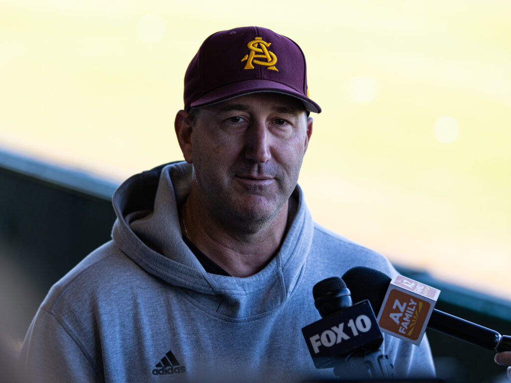 Willie Bloomquist is entering his fourth season at the helm of ASU baseball, looking for his first NCAA Tournament appearance. (Photo by Joshua Eaton/Sun Devil Daily)