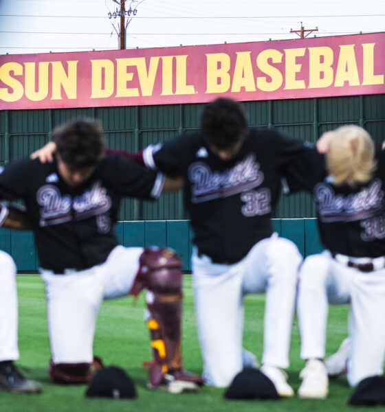 ASU baseball dominates UNLV winning 7-0. (Photo by Joshua Eaton/Sun Devil Daily)